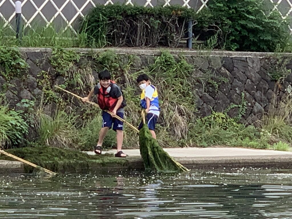 中学１年生　天神川水草刈り